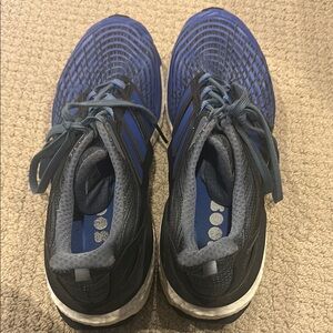 Blue and Black Athletic Shoes